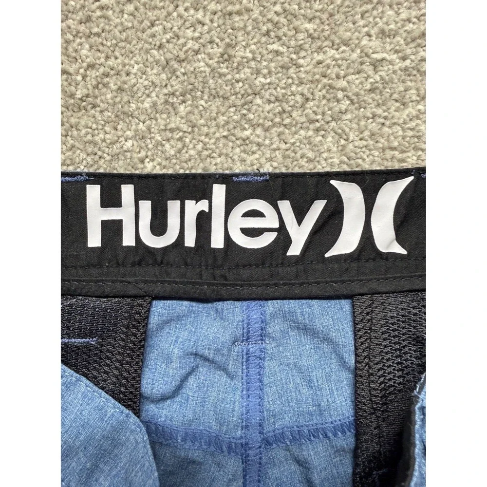 Hurley Phantom Board Shorts Blue Heathered Elastic Waist Mens 30‎